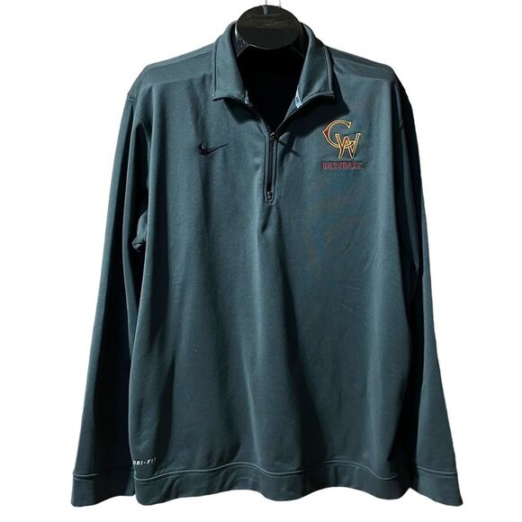Nike Drifit Pullover Golf Shirt Quarter Zip Columbia Wildcats HS Idaho Baseball - Picture 1 of 9